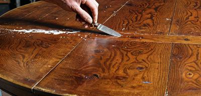 Wooden table restoration process